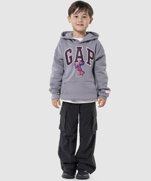 GAP(ギャップ)の「GapKids | マーベル スパイダーマン リラックス GAPロゴパーカー(パーカー・キッズ・グレー・110cm/120cm/130cm/140cm/150cm/160cm)」の3枚目の写真