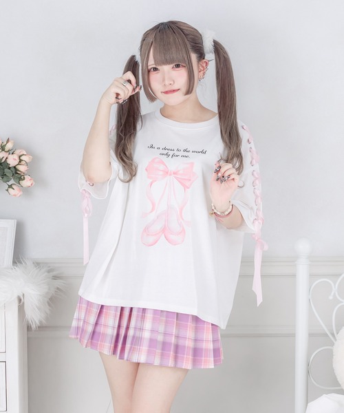 バレエリボンT（Tシャツ/カットソー）｜Pal elfy（パルエルフィー）