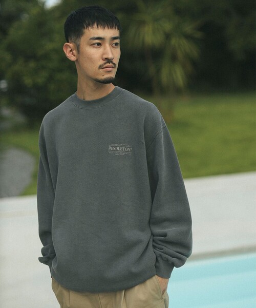 PENDLETON(ペンドルトン)の「PENDLET / 別注 ピグメント クルーネック スウェット(スウェット・メンズ・グレイッシュベージュ/グレイッシュブルー/チャコールグレー・SMALL/MEDIUM/LARGE/X-LARGE)」の19枚目の写真