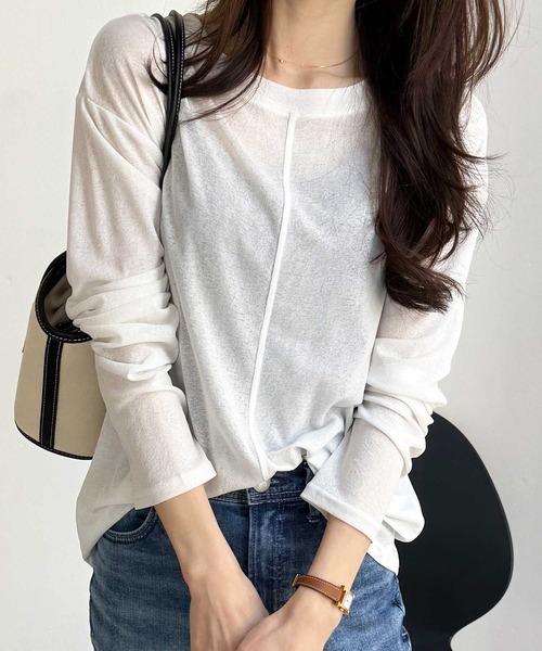 セール】【新色追加】着回し自在！スラブシアーロンT（Tシャツ