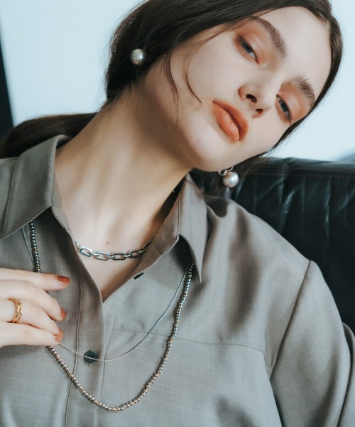 YECCA VECCA（イェッカヴェッカ）の「【2点セット】チェーン×メタルロングネックレス（ネックレス・レディース・ゴールド/シルバー・FREE）」の3枚目の写真