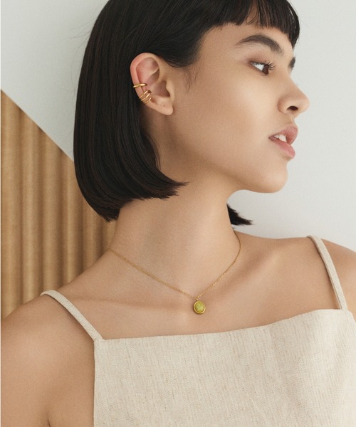 CENE（セネ）の「【CENE】セネ/ラウンドストーンネックレス（ネックレス・レディース・ブラック/ライトブルー/イエロー・FREE）」の3枚目の写真