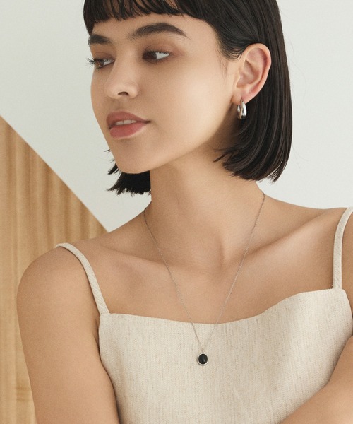 CENE（セネ）の「【CENE】セネ/ラウンドストーンネックレス（ネックレス・レディース・ブラック/ライトブルー/イエロー・FREE）」の5枚目の写真