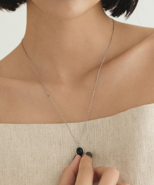 CENE（セネ）の「【CENE】セネ/ラウンドストーンネックレス（ネックレス・レディース・ブラック/ライトブルー/イエロー・FREE）」の6枚目の写真