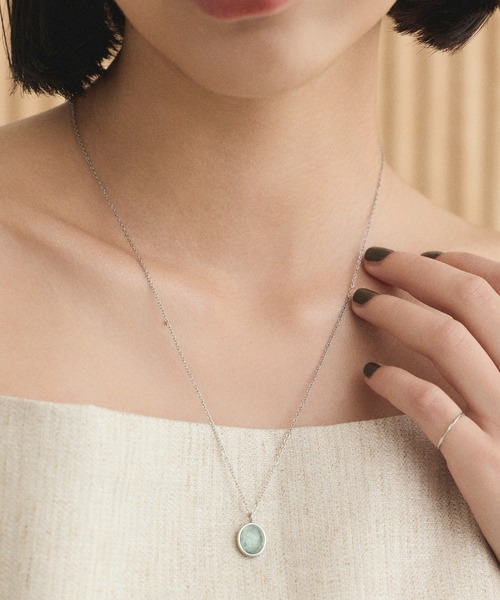CENE（セネ）の「【CENE】セネ/ラウンドストーンネックレス（ネックレス・レディース・ブラック/ライトブルー/イエロー・FREE）」の9枚目の写真