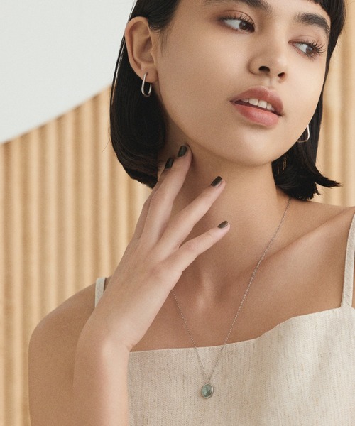 CENE（セネ）の「【CENE】セネ/ラウンドストーンネックレス（ネックレス・レディース・ブラック/ライトブルー/イエロー・FREE）」の10枚目の写真