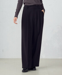 COMME CA ISM | ポリエステルレーヨン ストレッチ タックワイドパンツ(その他パンツ)
