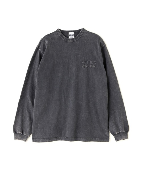 AVIREX（アヴィレックス）の「《CROSSOVER》FADED WASH LONGSLEEVE T-SHIRT / フェイデッド ウォッシュ 長袖Tシャツ / AVIREX / アヴィレックス（Tシャツ/カットソー・メンズ・オフホワイト/チャコール/サックスブルー・LARGE/MEDIUM/XX-LARGE/X-LARGE）」の5枚目の写真