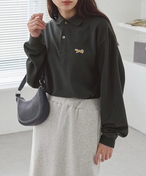 秋冬【EVISTUB】定価12900円　BonBonstore フランネルポロ PENNEYS/ペニーズ 別注 THE FOX ロゴ ワンポイントワッペン刺繍