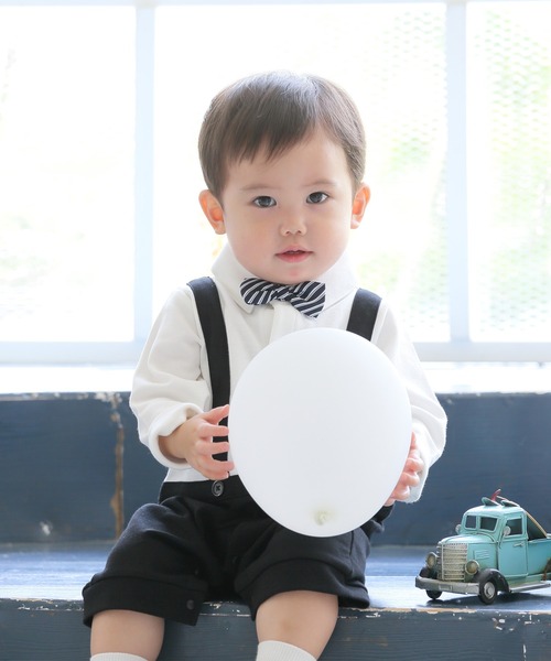 Aenak （アエナック）の「【Aenak / アエナック】フォーマル蝶ネクタイロンパース（ロンパース・キッズ・ブラック系その他/オフホワイト・80/70）」の5枚目の写真