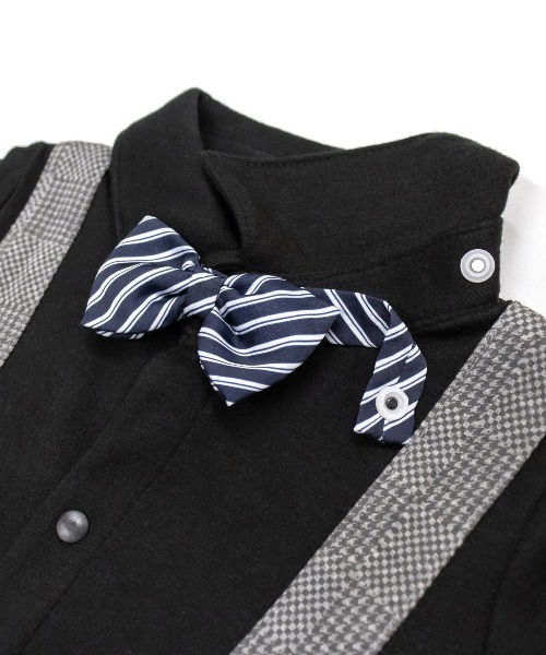 Aenak （アエナック）の「【Aenak / アエナック】フォーマル蝶ネクタイロンパース（ロンパース・キッズ・ブラック系その他/オフホワイト・80/70）」の8枚目の写真