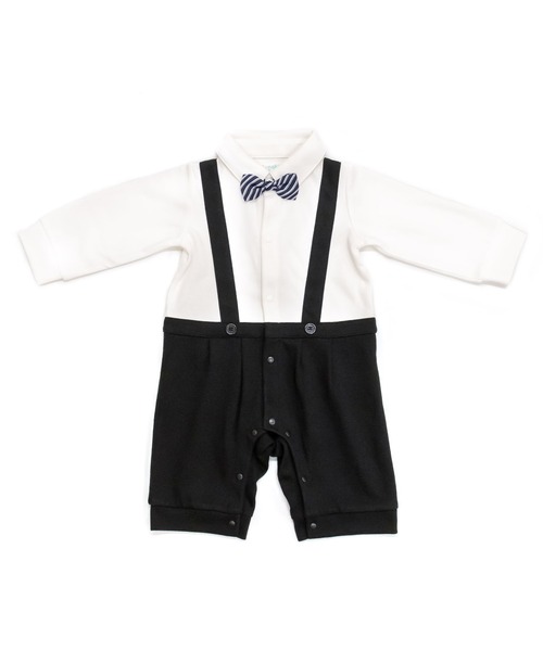 Aenak （アエナック）の「【Aenak / アエナック】フォーマル蝶ネクタイロンパース（ロンパース・キッズ・ブラック系その他/オフホワイト・80/70）」の3枚目の写真