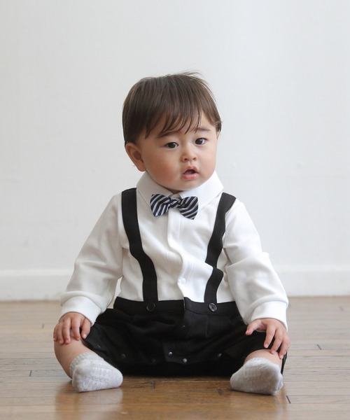 Aenak （アエナック）の「【Aenak / アエナック】フォーマル蝶ネクタイロンパース（ロンパース・キッズ・ブラック系その他/オフホワイト・80/70）」の13枚目の写真