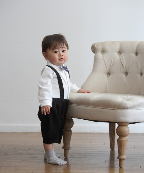 Aenak （アエナック）の「【Aenak / アエナック】フォーマル蝶ネクタイロンパース（ロンパース・キッズ・ブラック系その他/オフホワイト・80/70）」の14枚目の写真