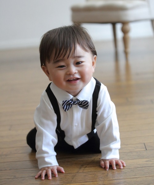 Aenak （アエナック）の「【Aenak / アエナック】フォーマル蝶ネクタイロンパース（ロンパース・キッズ・ブラック系その他/オフホワイト・80/70）」の15枚目の写真