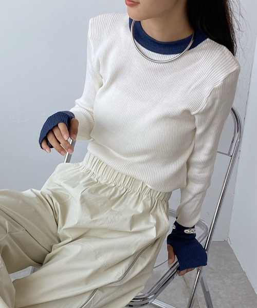 United store(ユナイテッドストア)の「サムホールニット(ニット/セーター・レディース・ホワイト/ライトグレー/ブラック/グレー・FREE)」の6枚目の写真