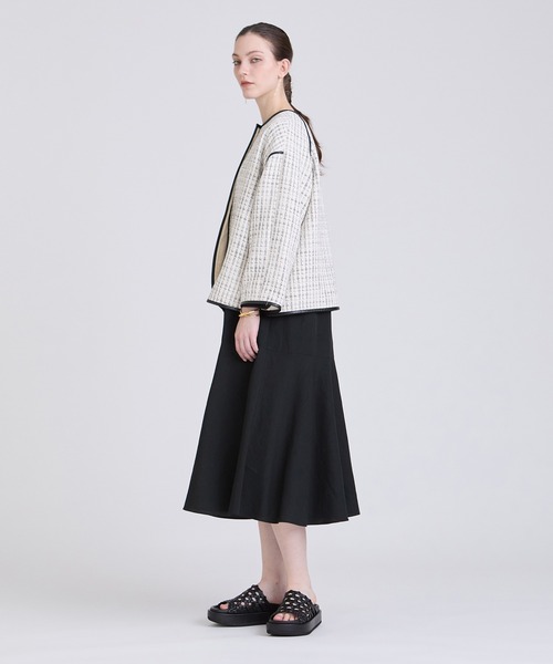 【セール】モノトーンツイードジャケット（ノーカラージャケット）｜HOUSE OF LOTUS（ハウスオブロータス）