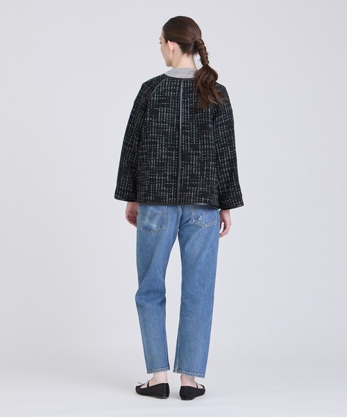 【セール】モノトーンツイードジャケット（ノーカラージャケット）｜HOUSE OF LOTUS（ハウスオブロータス）