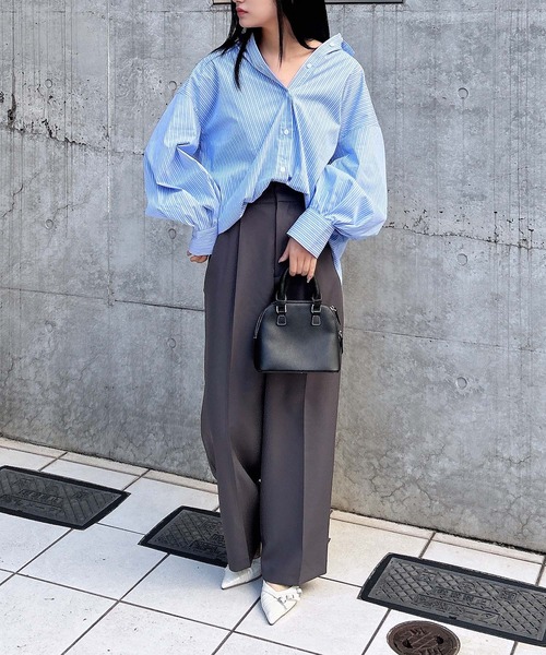 INGNI(イング)の「ワイドパンツ(セットアップ対応)(スラックス・レディース・ブラック/ブラウン/グレー/アイボリー・S/M)」の20枚目の写真