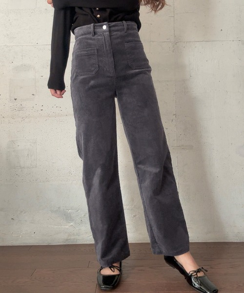 LAUIR（ラウアー）の「ポケットデザインコーデュロイパンツ[高身長サイズMT有り]（その他パンツ・レディース・ブラック/アイボリー/チャコール・MEDIUM/LARGE/MT）」の12枚目の写真