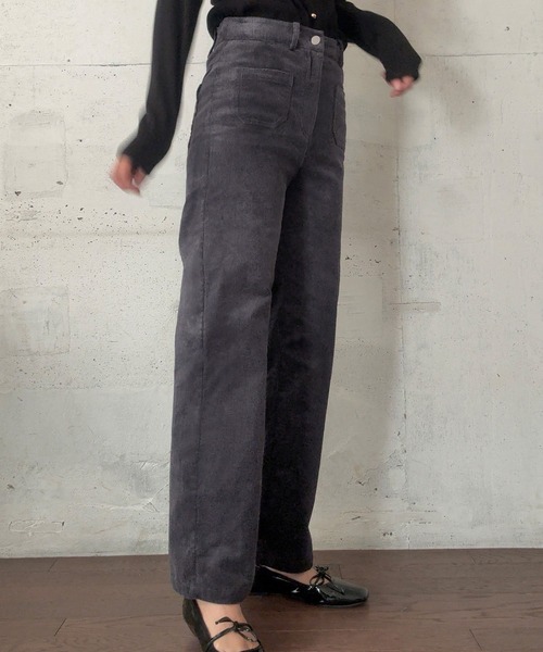 LAUIR（ラウアー）の「ポケットデザインコーデュロイパンツ[高身長サイズMT有り]（その他パンツ・レディース・ブラック/アイボリー/チャコール・MEDIUM/LARGE/MT）」の14枚目の写真