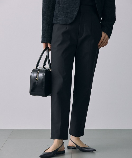 BABYLONE（バビロン）の「ダブルクロステーパードパンツ（スラックス・レディース・ネイビー/ブラック・38inch/36inch）」の2枚目の写真