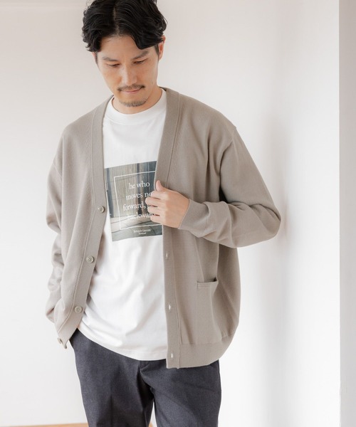 GLOBAL WORK(グローバルワーク)の「メルティVカーディガン/116326(カーディガン/ボレロ・メンズ・ネイビー/ライトベージュ/ブルー系その他4/ブルー系その他6/その他/ブラック・MEDIUM/SMALL/LARGE/X-LARGE)」の3枚目の写真