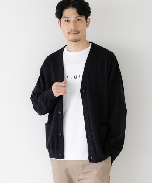 GLOBAL WORK(グローバルワーク)の「メルティVカーディガン/116326(カーディガン/ボレロ・メンズ・ネイビー/ライトベージュ/ブルー系その他4/ブルー系その他6/その他/ブラック・MEDIUM/SMALL/LARGE/X-LARGE)」の2枚目の写真