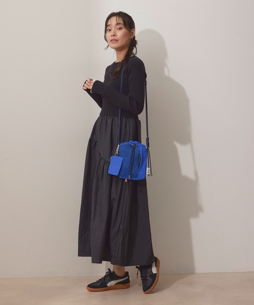 NERGY(ナージー)の「【UV&保温&ウォッシャブル】ニットドッキングバルーンワンピース(ワンピース・レディース・ブラック/オフホワイト・FREE)」の3枚目の写真