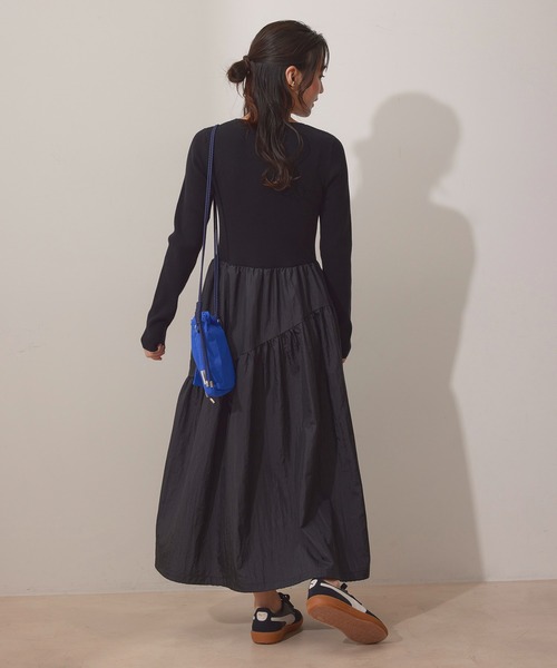 NERGY(ナージー)の「【UV&保温&ウォッシャブル】ニットドッキングバルーンワンピース(ワンピース・レディース・ブラック/オフホワイト・FREE)」の7枚目の写真