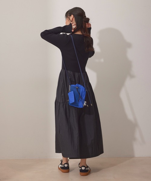 NERGY(ナージー)の「【UV&保温&ウォッシャブル】ニットドッキングバルーンワンピース(ワンピース・レディース・ブラック/オフホワイト・FREE)」の8枚目の写真