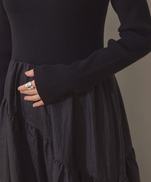 NERGY(ナージー)の「【UV&保温&ウォッシャブル】ニットドッキングバルーンワンピース(ワンピース・レディース・ブラック/オフホワイト・FREE)」の17枚目の写真