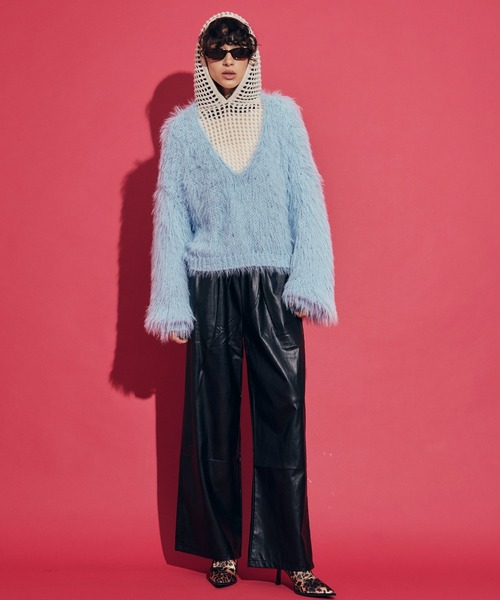uyu.(ウユ)の「Short Mesh Knit Hoodie / ショートメッシュニットフーディー【uyu./ウユ】(パーカー・レディース・グレー/アイボリー/ブラック・FREE)」の5枚目の写真