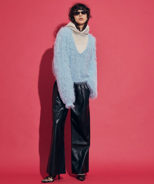 uyu.(ウユ)の「Short Mesh Knit Hoodie / ショートメッシュニットフーディー【uyu./ウユ】(パーカー・レディース・グレー/アイボリー/ブラック・FREE)」の6枚目の写真