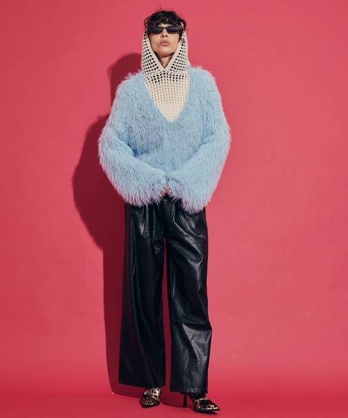 uyu.(ウユ)の「Short Mesh Knit Hoodie / ショートメッシュニットフーディー【uyu./ウユ】(パーカー・レディース・グレー/アイボリー/ブラック・FREE)」の8枚目の写真
