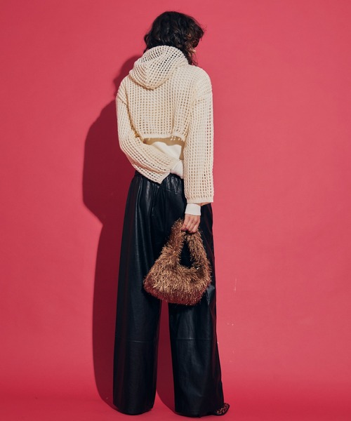 uyu.(ウユ)の「Short Mesh Knit Hoodie / ショートメッシュニットフーディー【uyu./ウユ】(パーカー・レディース・グレー/アイボリー/ブラック・FREE)」の13枚目の写真