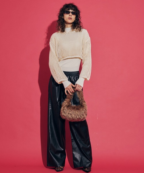 uyu.(ウユ)の「Short Mesh Knit Hoodie / ショートメッシュニットフーディー【uyu./ウユ】(パーカー・レディース・グレー/アイボリー/ブラック・FREE)」の12枚目の写真