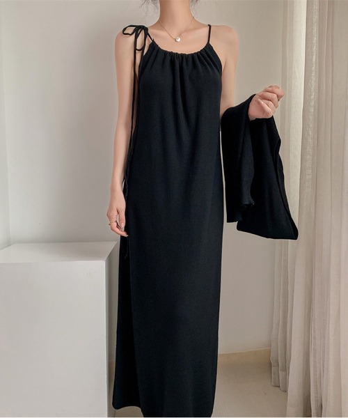 MAISON DE THERESE(メゾン ド テレーズ)の「chicニット2点セット(長袖ストール&ワンピース)(ワンピース・レディース・ベージュ/ブラック/アイボリー/カーキ・S/M/L/XL)」の5枚目の写真