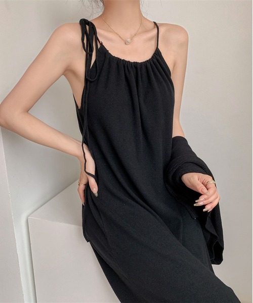 MAISON DE THERESE(メゾン ド テレーズ)の「chicニット2点セット(長袖ストール&ワンピース)(ワンピース・レディース・ベージュ/ブラック/アイボリー/カーキ・S/M/L/XL)」の9枚目の写真