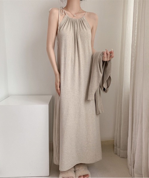 MAISON DE THERESE(メゾン ド テレーズ)の「chicニット2点セット(長袖ストール&ワンピース)(ワンピース・レディース・ベージュ/ブラック/アイボリー/カーキ・S/M/L/XL)」の15枚目の写真