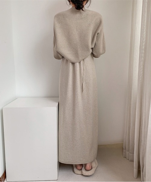MAISON DE THERESE(メゾン ド テレーズ)の「chicニット2点セット(長袖ストール&ワンピース)(ワンピース・レディース・ベージュ/ブラック/アイボリー/カーキ・S/M/L/XL)」の17枚目の写真