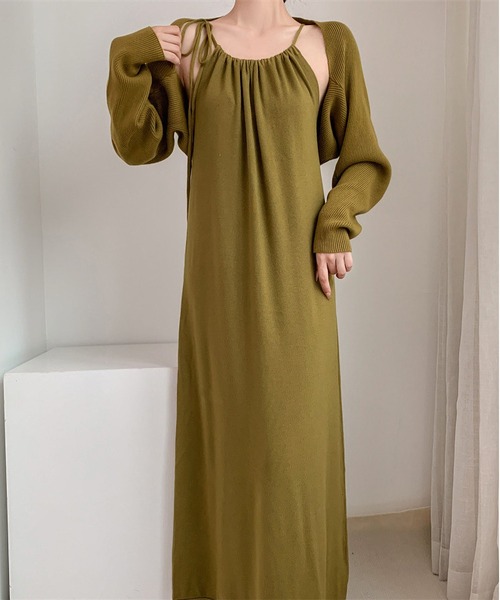MAISON DE THERESE(メゾン ド テレーズ)の「chicニット2点セット(長袖ストール&ワンピース)(ワンピース・レディース・ベージュ/ブラック/アイボリー/カーキ・S/M/L/XL)」の22枚目の写真