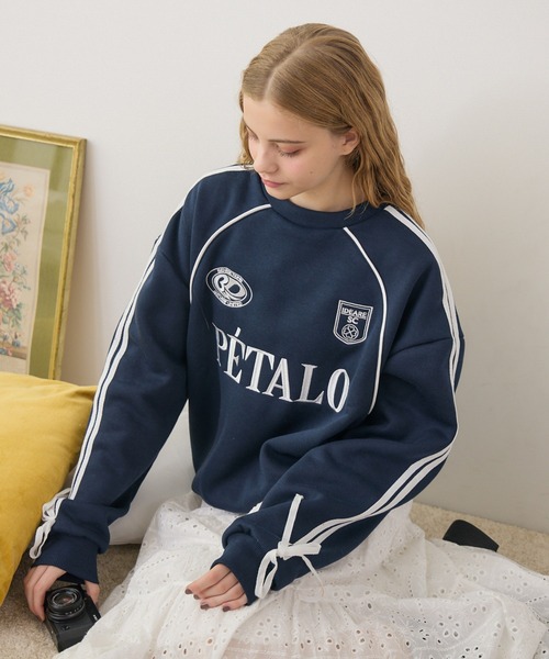 Birthday room（バースデイルーム）の「サイドラインリボンゲームスウェット / side line ribbon game wool lining sweat（スウェット・レディース・グレー/ネイビー・FREE）」の22枚目の写真