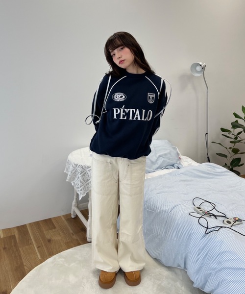 Birthday room（バースデイルーム）の「サイドラインリボンゲームスウェット / side line ribbon game wool lining sweat（スウェット・レディース・グレー/ネイビー・FREE）」の10枚目の写真