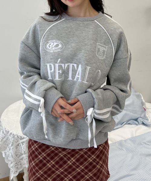 Birthday room（バースデイルーム）の「サイドラインリボンゲームスウェット / side line ribbon game wool lining sweat（スウェット・レディース・グレー/ネイビー・FREE）」の17枚目の写真