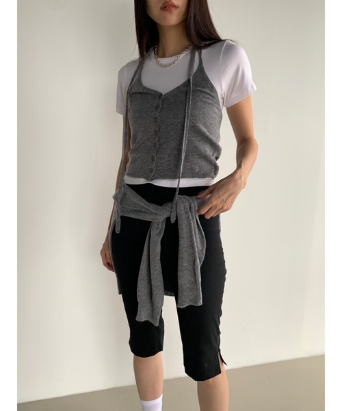 Didot.showroom（ディドット ショールーム）の「カシミヤブレンドホルターニットビスチェ（ベスト・レディース・レッド/グレー/ブラック・FREE）」の14枚目の写真