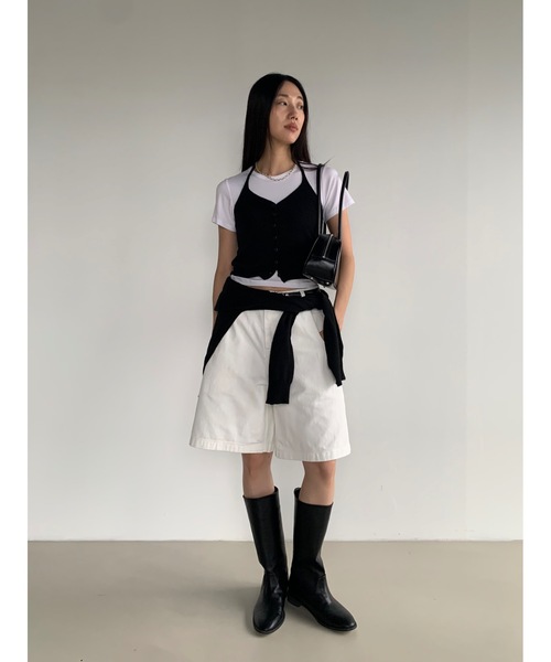 セール】カシミヤブレンドホルターニットビスチェ（ベスト