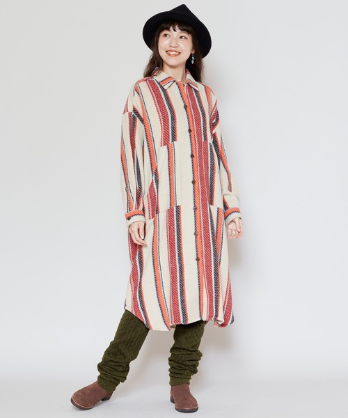 チャイハネ（チャイハネ）の「【チャイハネ】ソルサラシャツワンピース（シャツワンピース・レディース・ブラック/ターコイズブルー/ベージュ・FREE）」の6枚目の写真