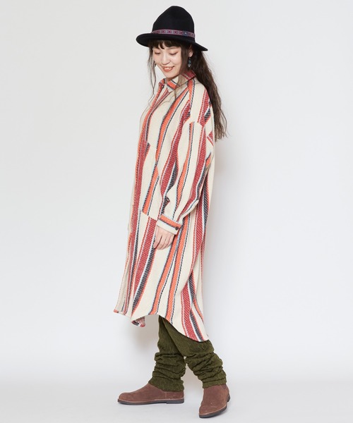 チャイハネ（チャイハネ）の「【チャイハネ】ソルサラシャツワンピース（シャツワンピース・レディース・ブラック/ターコイズブルー/ベージュ・FREE）」の7枚目の写真