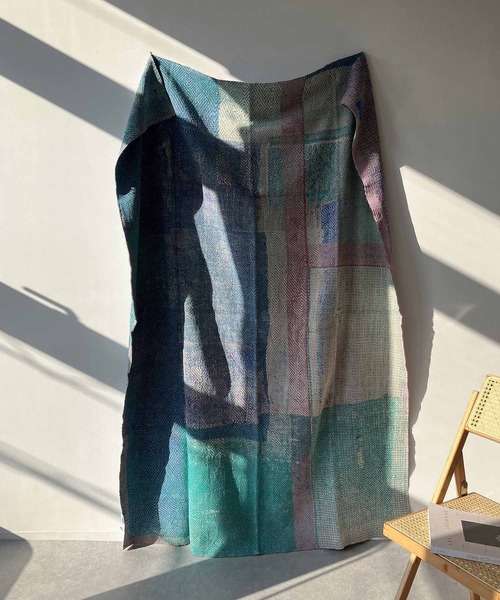 AS KNOW AS plus（アズノゥアズプラス）の「ヴィンテージ カンタキルト スローケット（ブランケット・レディース・ブルー系/グリーン系/ピンク系/ブルー系1/ピンク系1/グリーン系1/ブルー系2/ブルー系4/グリーン系2/ブルー系3/ブルー系5/ピンク系2/ピンク系3/ピンク系4・FREE）」の18枚目の写真